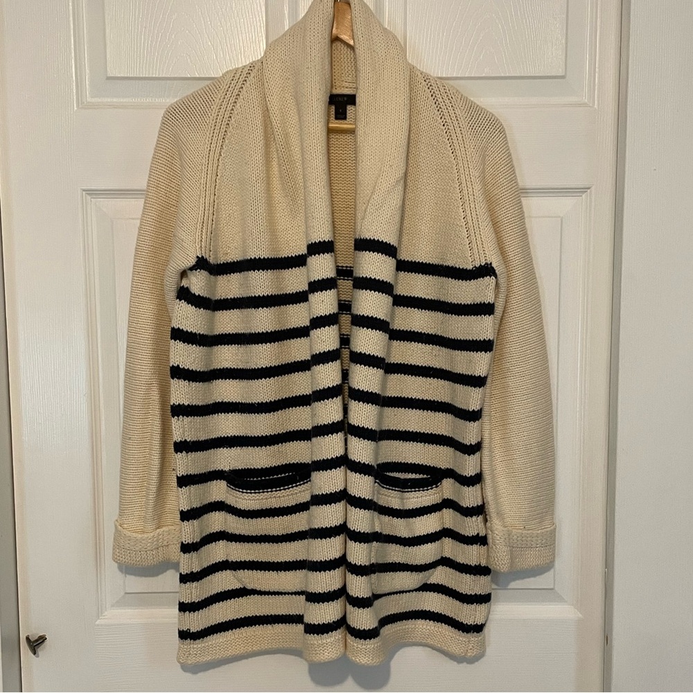 J. Crew Shawl Neck, Open Front Cardigan with Pockets